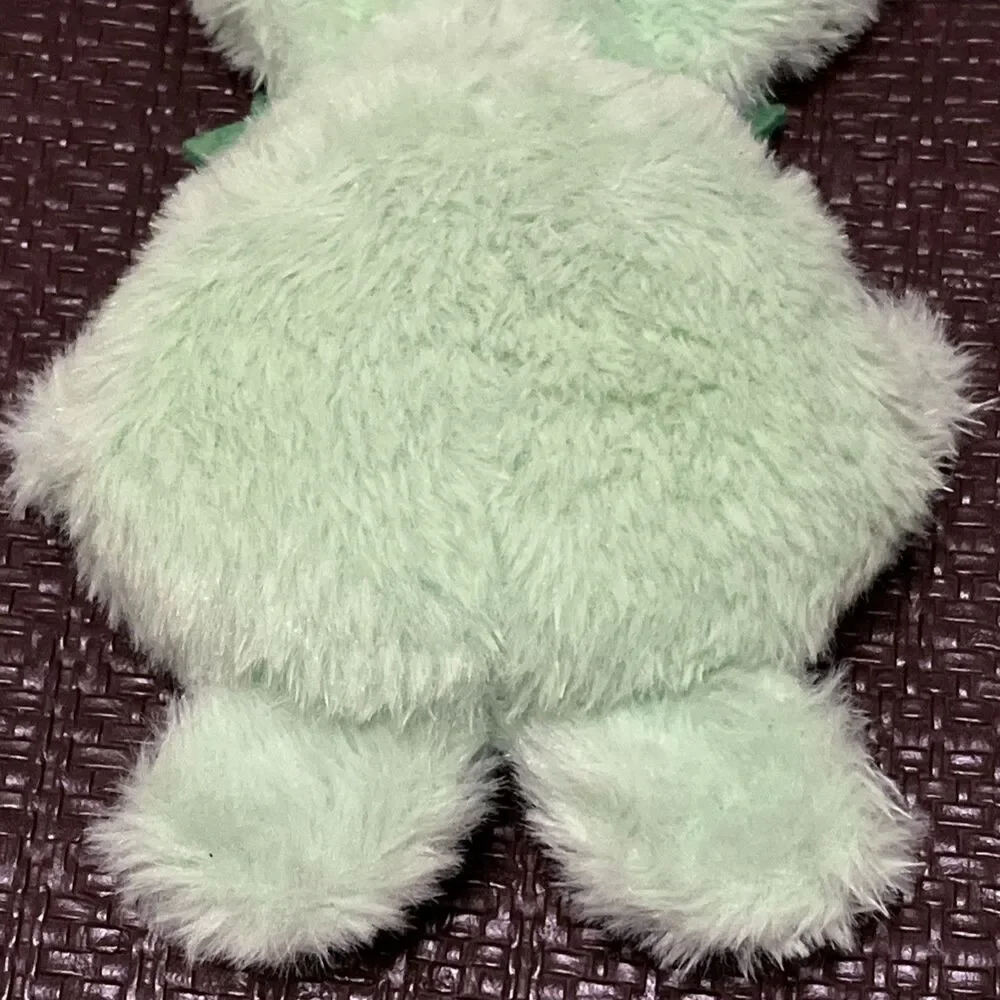 Bunny Rabbit Dog Puppy Toy Plush Green Crinkles Squeaks S/M Easter Colorful GUC